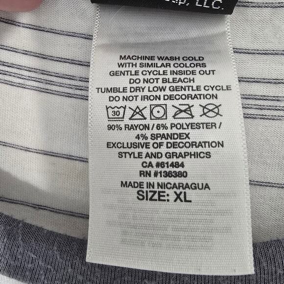 Harley Davidson Pullover Shirt Jersey Knit Stretch Logo Graphic Soft Stripe XL - Picture 6 of 9